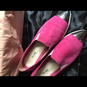 Miu Miu suede cap toe sneakers